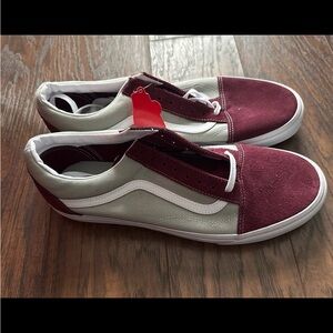 Burgundy and Gray VANS